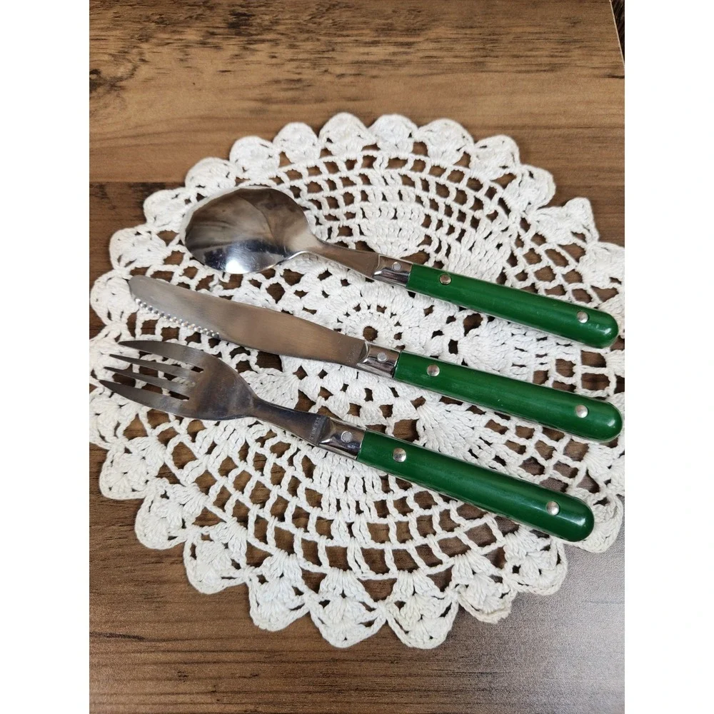 3-Pieces Washington Forge Mardi Gras Stainless Flatware Green